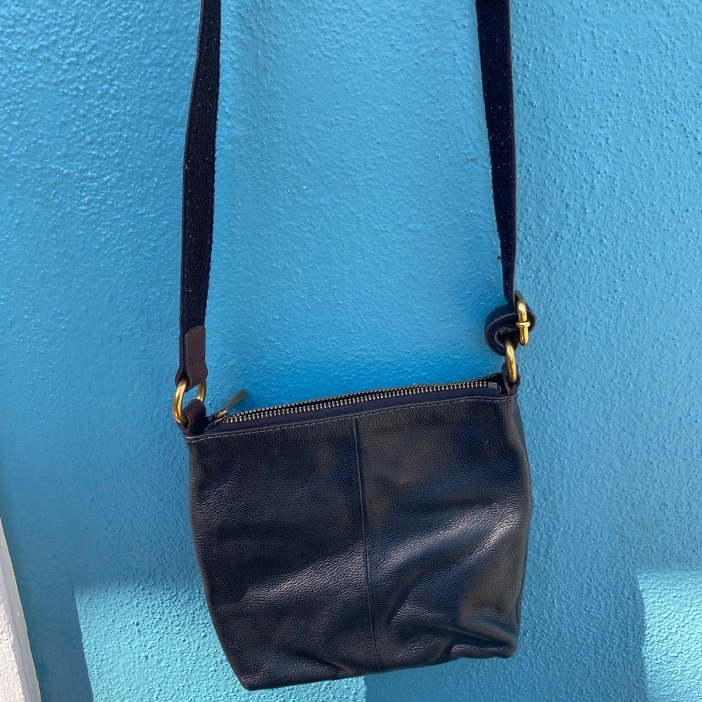 Fossil Black Leather Shoulder Bag